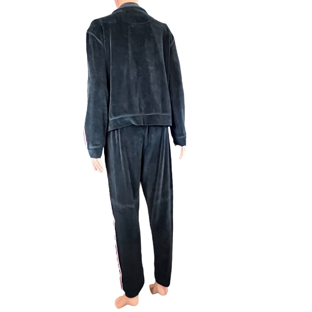 Mountain Lake Casuals Faux Velvet Velour 2 Piece Tracksuit, Black Pink | L - Picture 4 of 15